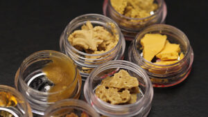Jars of marijuana concentrate
