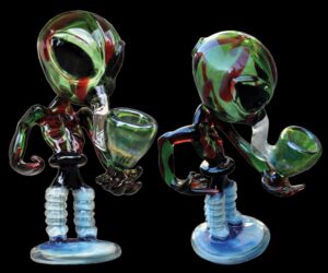 Glass alien smoking pipes