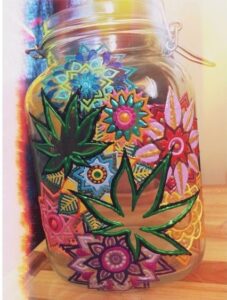 decorated weed jar