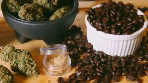 cannabis-infused coffee-weed-and-coffee-beans