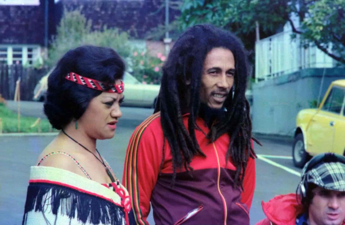 Bob Marley being greeted on arrival at his Hotel