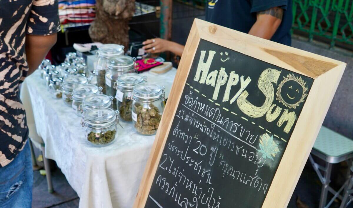 cannabis street stall dispensary in Thailand