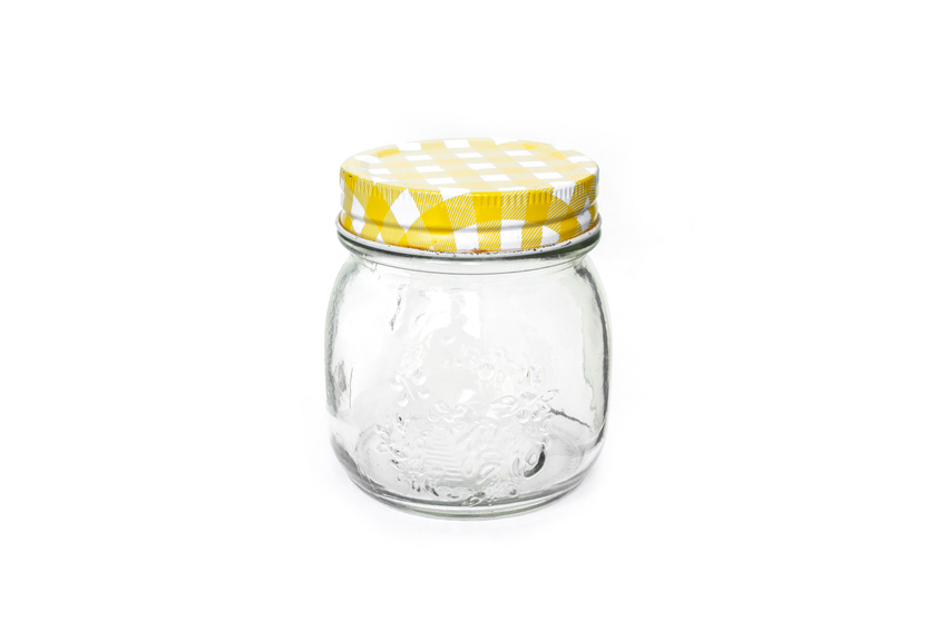 mason jar with yellow lid